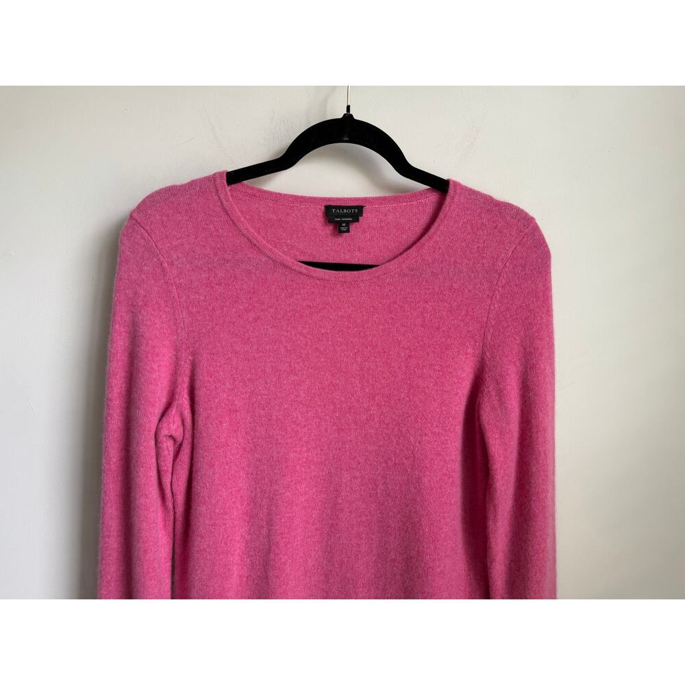 Talbots Pure Cashmere Long Sleeve Crew Neck Pullover Sweater Pink Womens Medium - Picture 3 of 9